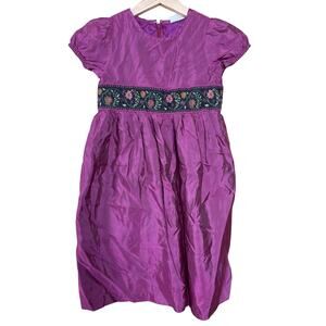 Hanna Anderson Purple Dress Size 10 Magenta Floral